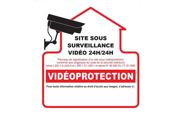 AUTOCOLLANT VIDEOPROTECTION 10X10CM