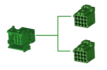 FAISCEAU D'ALIMENTATION Y CONNEXION SUR CONNECTEUR FMS